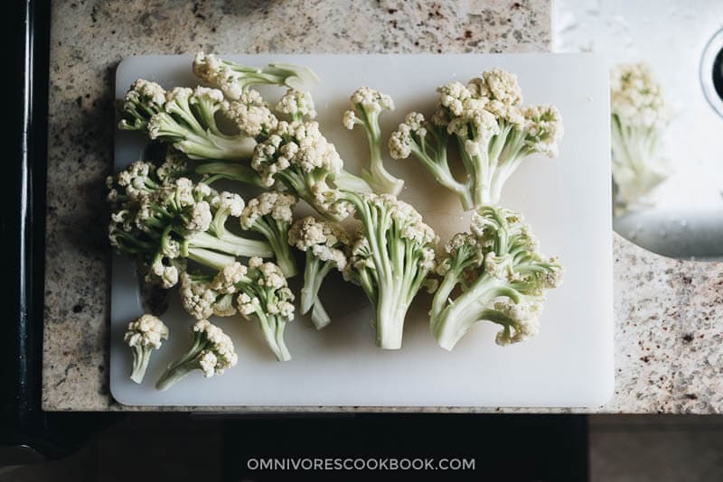 Chopped Chinese cauliflower