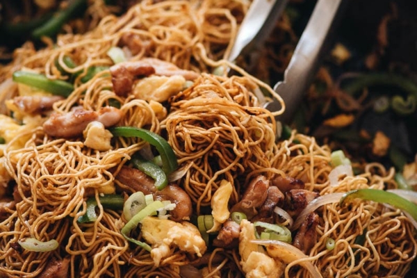 Hokkien noodles close-up