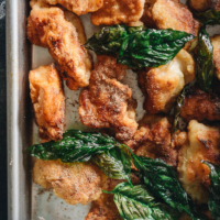 Homemade salt and pepper chicken close-up