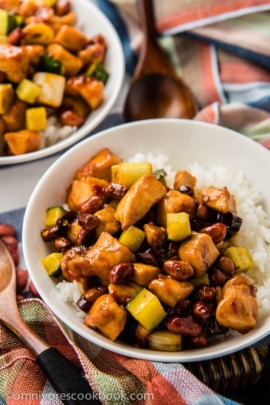 Kung pao chicken - a quick version that only requires 20 minutes to prepare. Use this method and you'll always create moist and tender chicken with no fuss! | omnivorescookbook.com