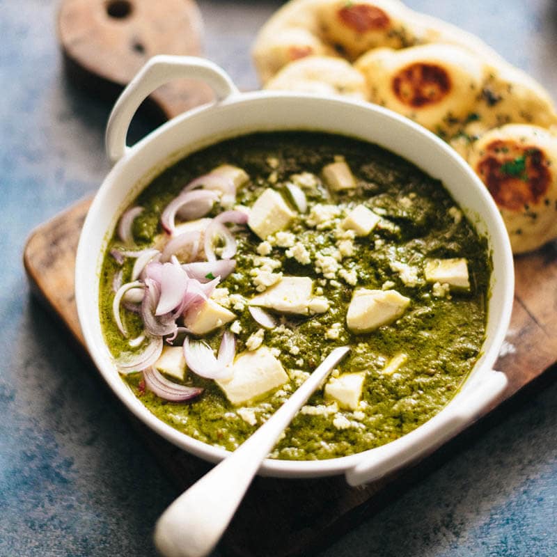 Palak Paneer Recipe (Spinach Curry with Cheese) with tips on homemade paneer | Gluten-Free | Vegetarian | Low Carb | Indian Food | Indian Recipes