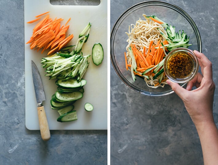 Chinese Sliced Tofu Salad Cooking Process