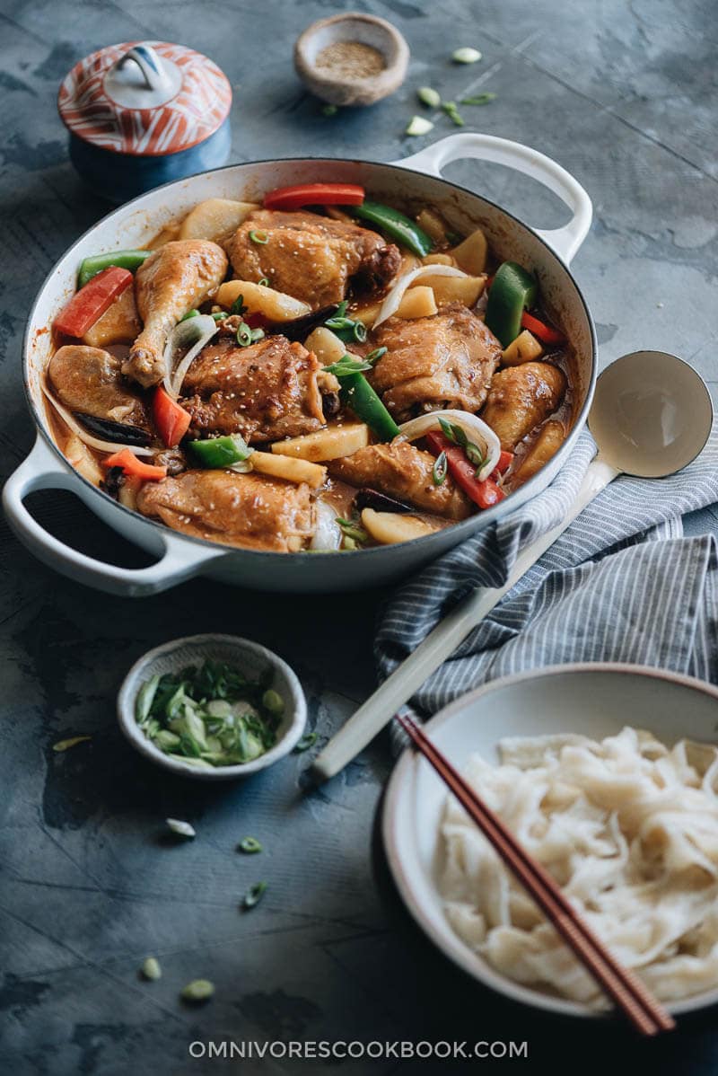 Da Pan Ji - A hearty chicken potato stew in a rich Chinese-style sauce served on top of noodles. It’s one of those one-pot comfort recipes that you always crave.