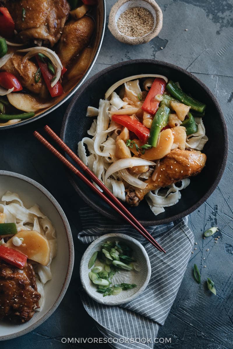 Da Pan Ji - A hearty chicken potato stew in a rich Chinese-style sauce served on top of noodles. It’s one of those one-pot comfort recipes that you always crave.