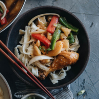 Da Pan Ji - A hearty chicken potato stew in a rich Chinese-style sauce served on top of noodles. It’s one of those one-pot comfort recipes that you always crave.