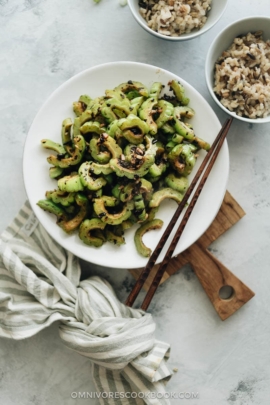 Stir fried bitter melon with fermented black beans