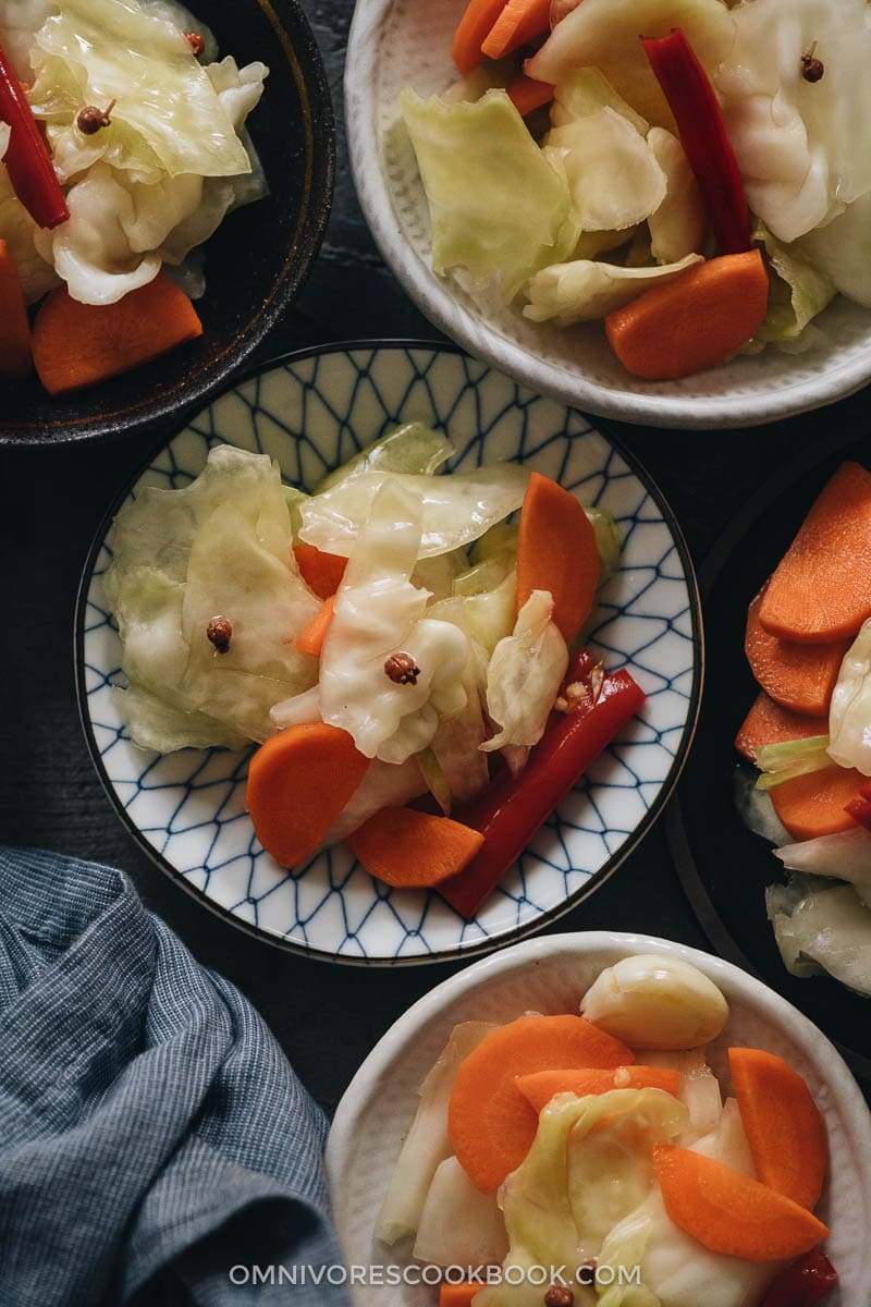 Sichuan pickled cabbage close-up