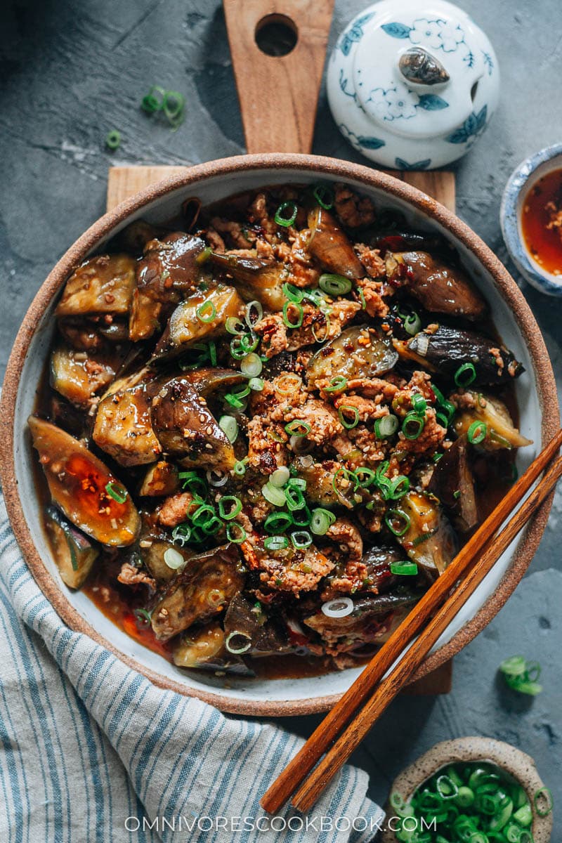 Mapo eggplant with ground chicken