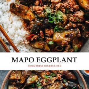 Full of flavor, mapo eggplant is richly savory, spicy, and fragrant, not to mention quick and easy for any night you want a hearty and healthy Chinese dish. {Vegan-Adaptable}