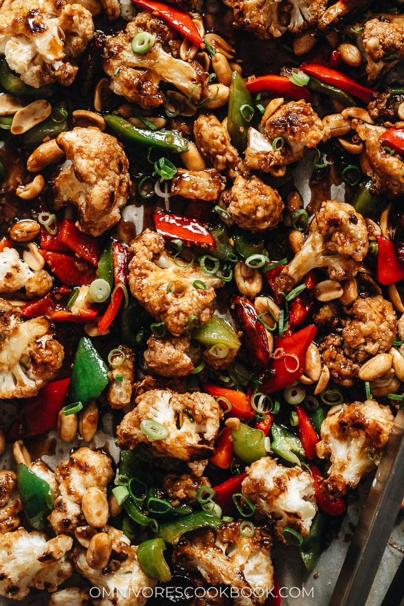 Roasted kung pao cauliflower