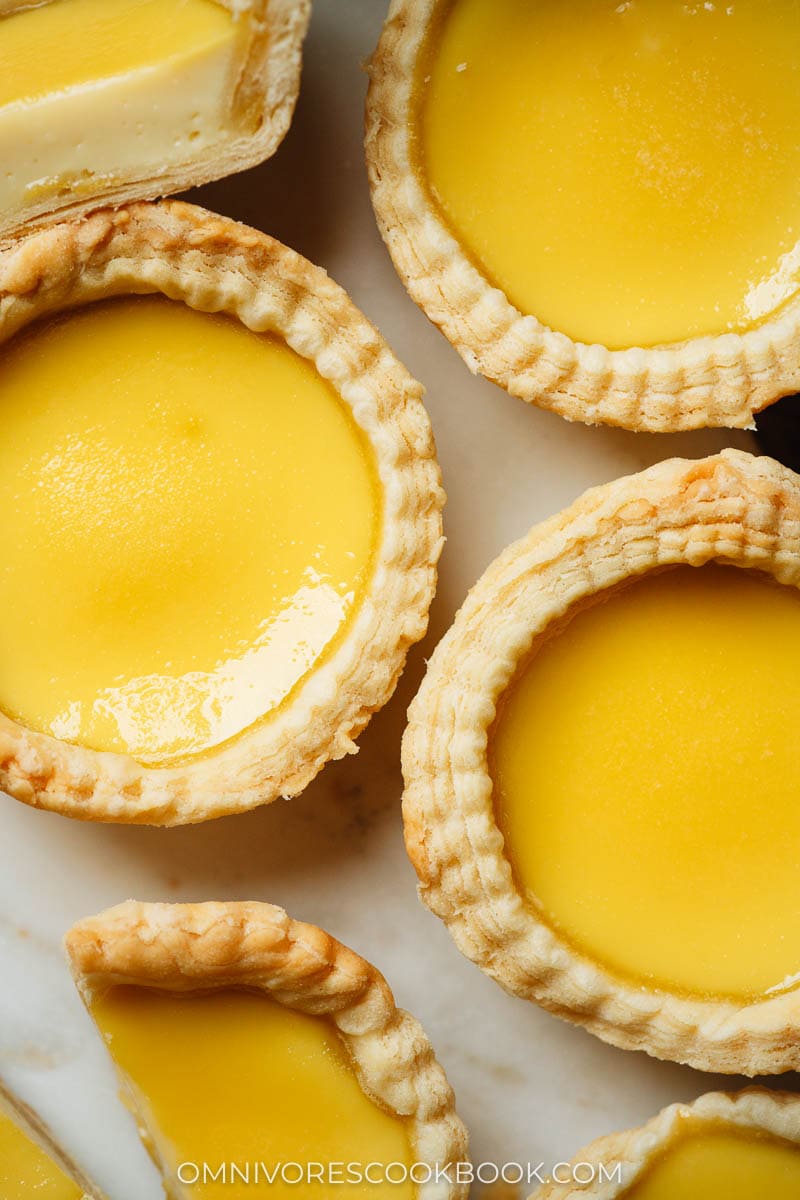 Hong Kong egg tart close up