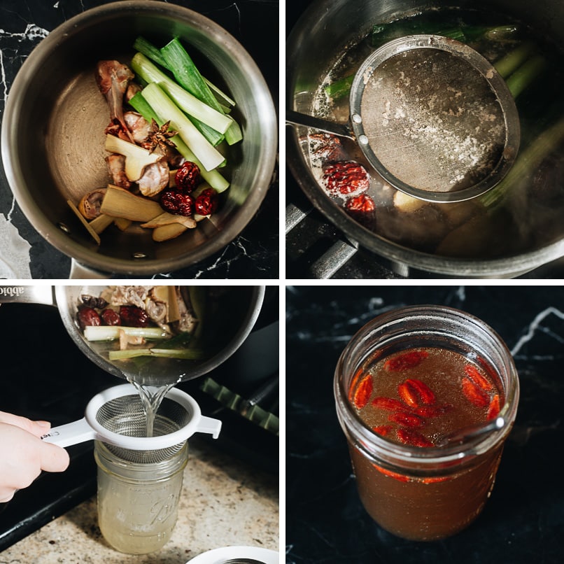 Making broth for marinating