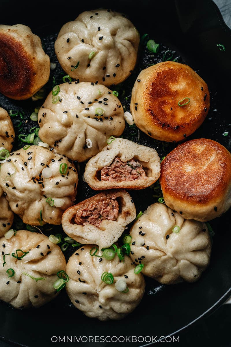 Sheng Jian Bao shows pleats and crispy side