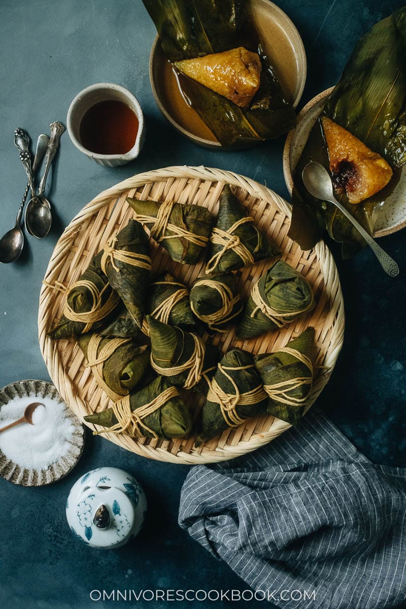 Homemade Jian Shui Zong Zi on a tray