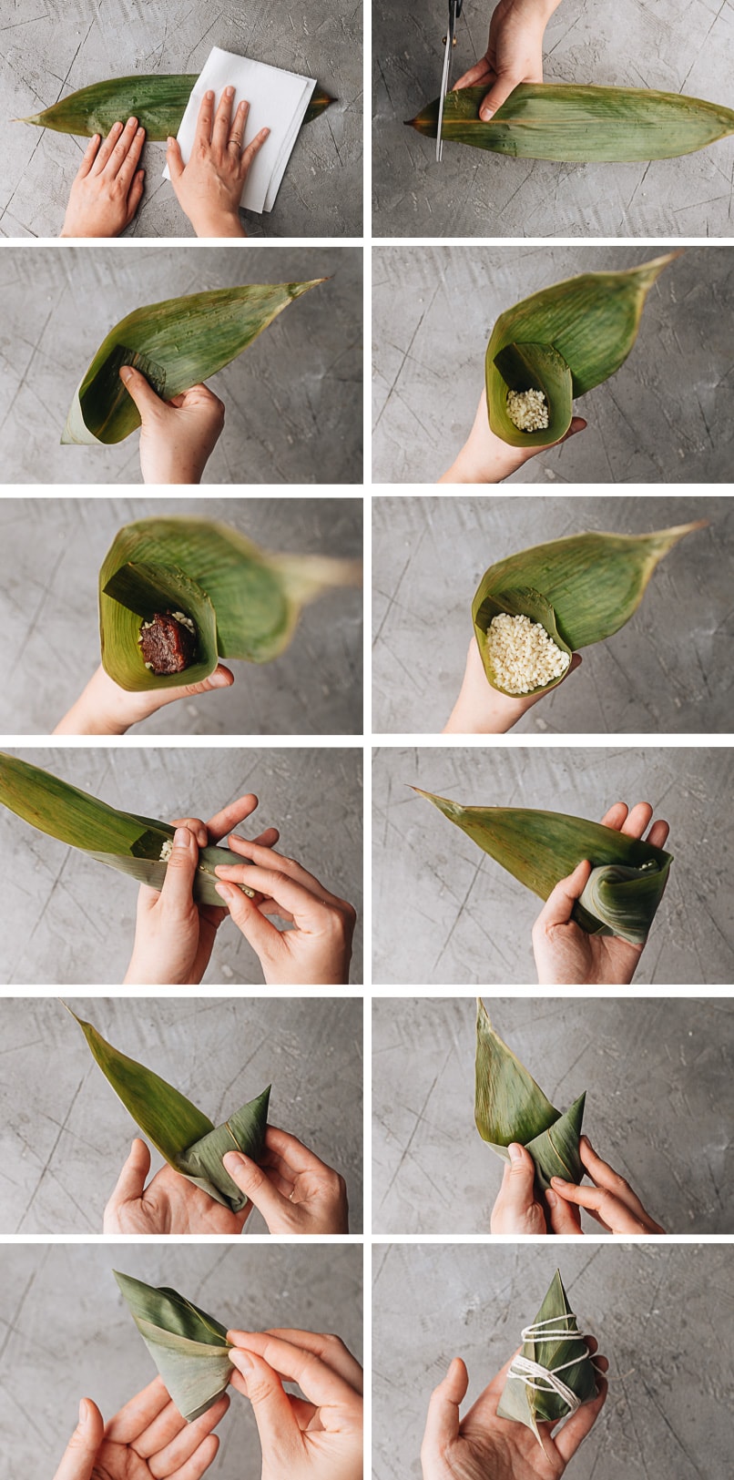 How to wrap alkaline dumplings step-by-step