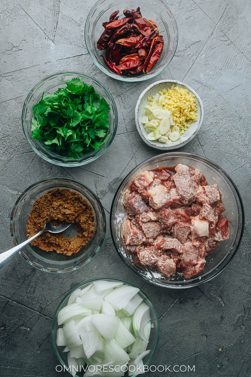 Cumin lamb ingredients