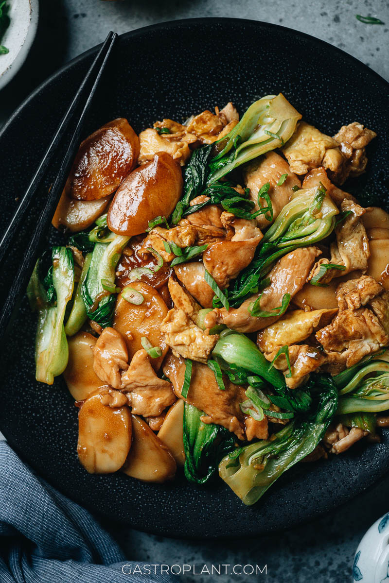 Chao Nian Gao served in a plate close-up