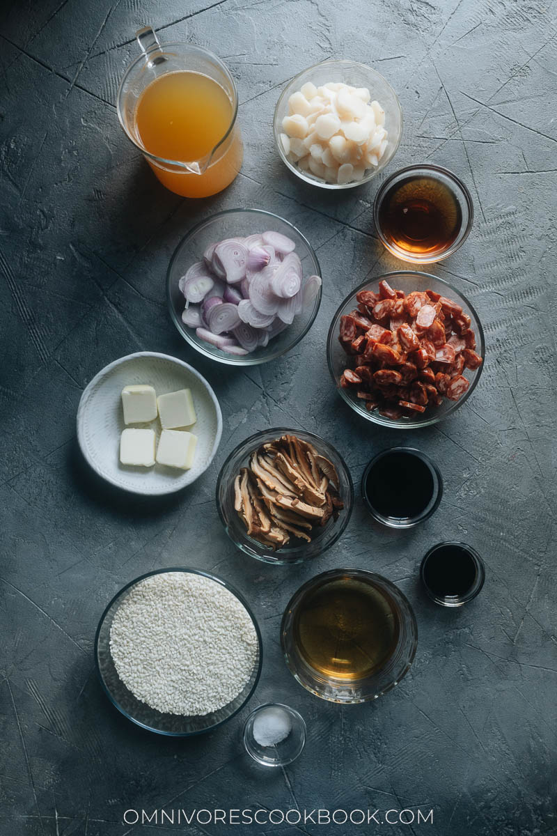 Instant Pot Chinese sausage rice ingredients