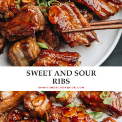 Sweet and sour ribs is a classic Shanghainese appetizer that will be the highlight of your dinner table. The ribs are browned with sugar until crispy and caramelized, then finished up in a sticky and fragrant sweet and sour sauce.