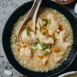 Soothe your soul with the comforting silkiness of Chinese fish congee. The delightful texture finished with tender slices of fish is the perfect way to add a satisfying side dish to your dinner table. {Gluten-Free adaptable}