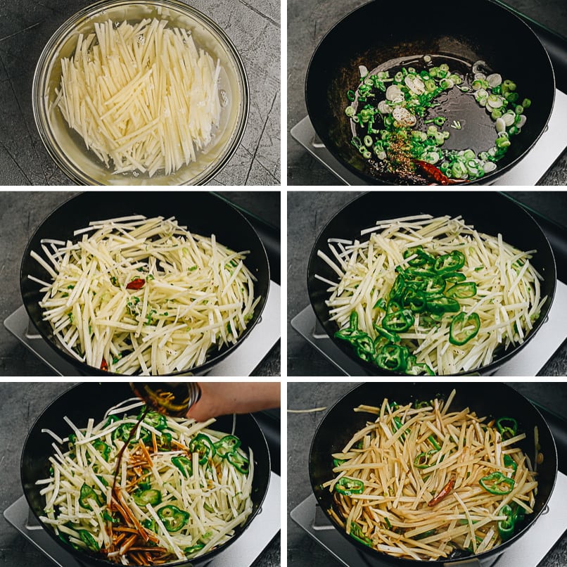 How to make shredded potato stir fry step-by-step