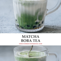 Learn how to make a delicious matcha boba tea with a balanced taste and chewy tapioca pearls with these few simple steps in your own kitchen. It is much easier than you think! {Gluten-Free, Vegan}