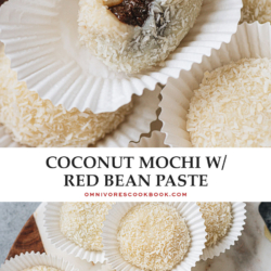 Surprise friends and family with a sweet and unique treat by making your own coconut mochi filled with red bean paste. They may look complex, but you’ll see they’re such an easy treat to make that will absolutely impress! {Vegetarian, Gluten-Free}