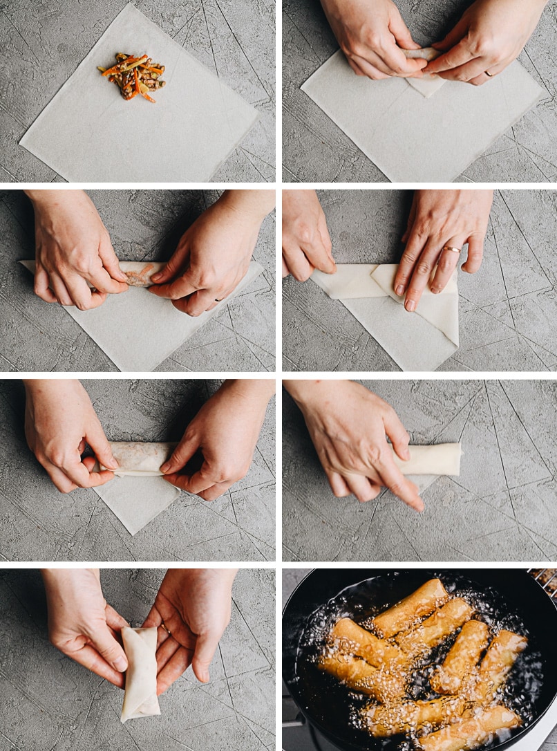 How to wrap chicken egg rolls