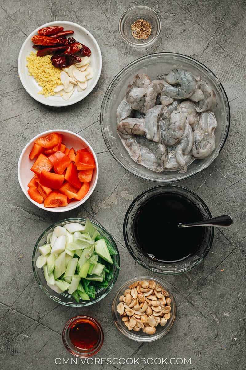 Kung pao shrimp ingredients