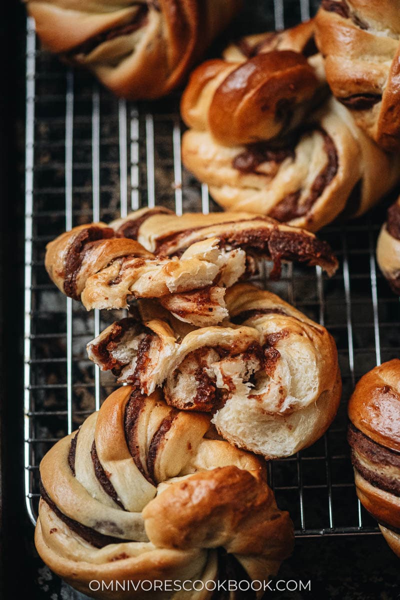 Pulled apart red bean bread