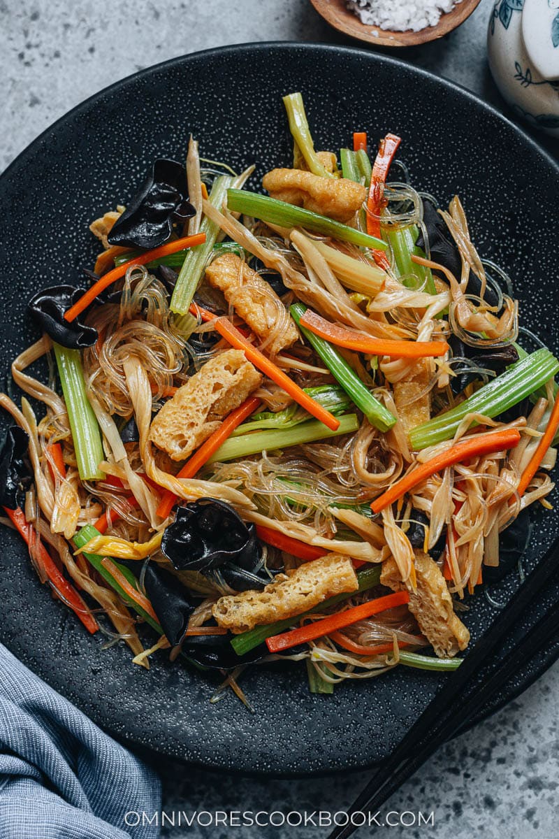 Chinese detox stir fry close up