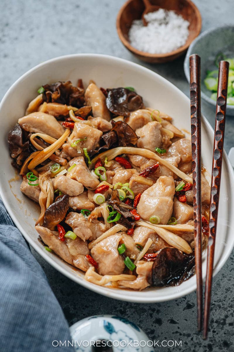 Homemade steamed chicken thigh