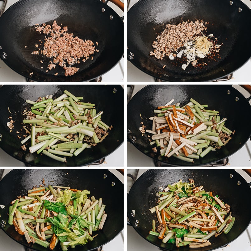 How to make dried tofu and celery stir fry step-by-step